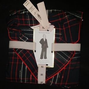 Victoria's Secret Red and Black Plaid Pajama Set